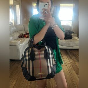 Burberry House Check Leather Tote